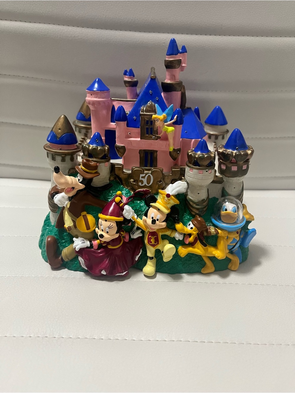 Vintage Disney 50th Anniversary Castle Coin Bank Figurine